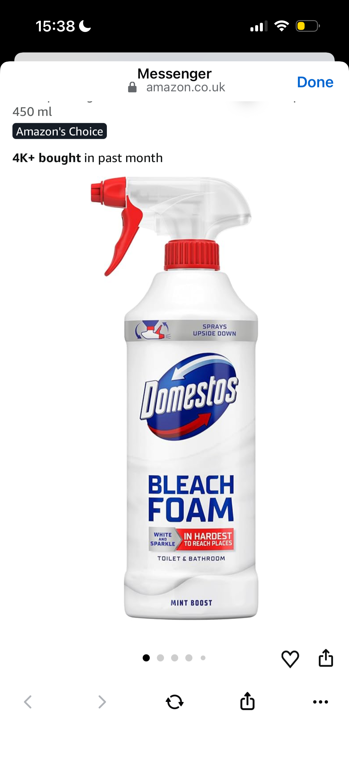 Domestos Mint Boost Bleach Foam spray