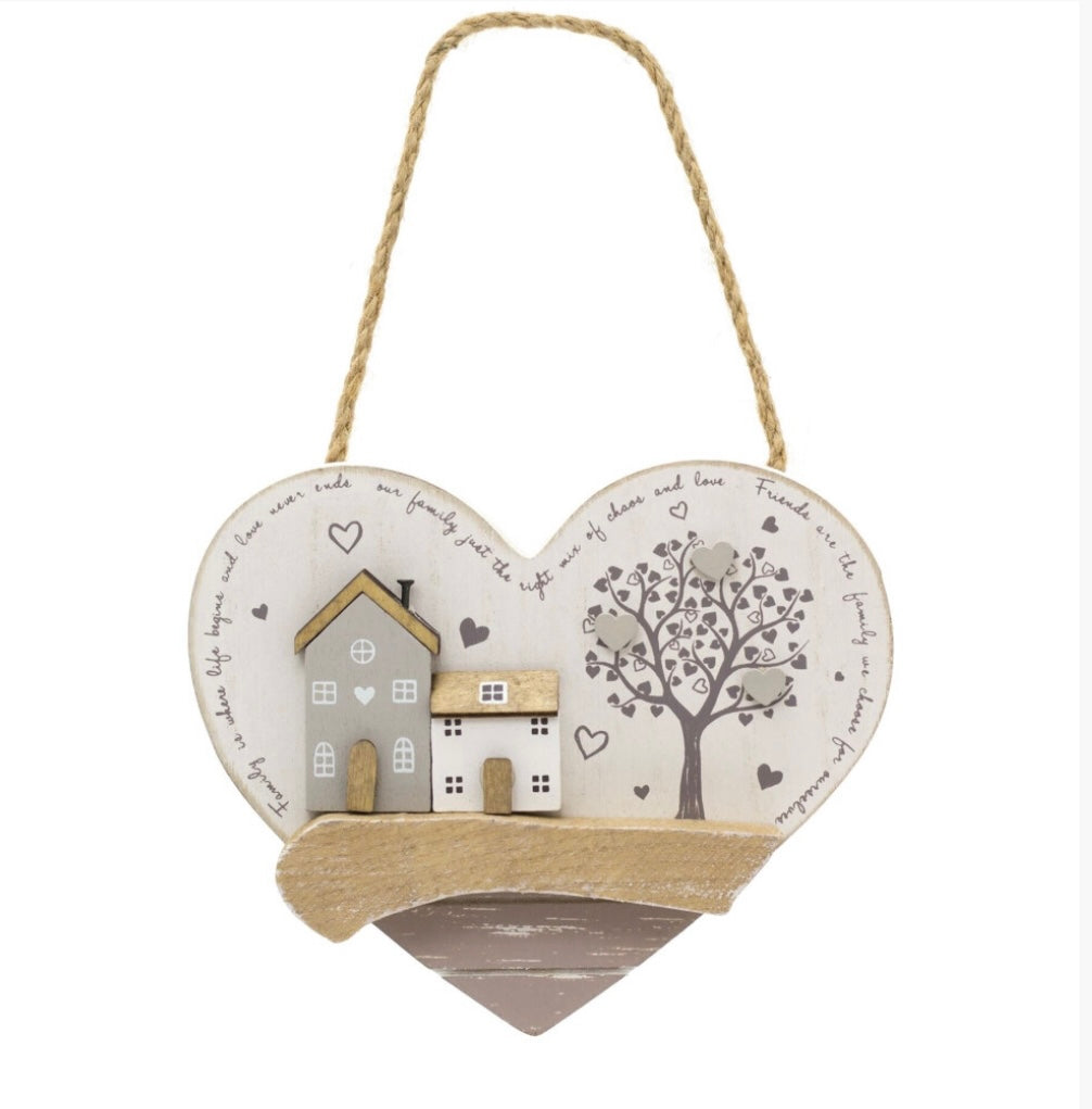 Wooden Hanging Hearts