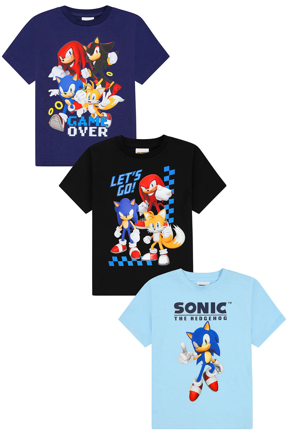 Boys Hedgehog And Friends 3 Pack Kids T-Shirts Multipack