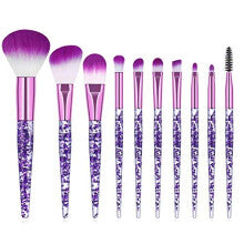 10 Pieces Crystal Glitter Makeup Brushes