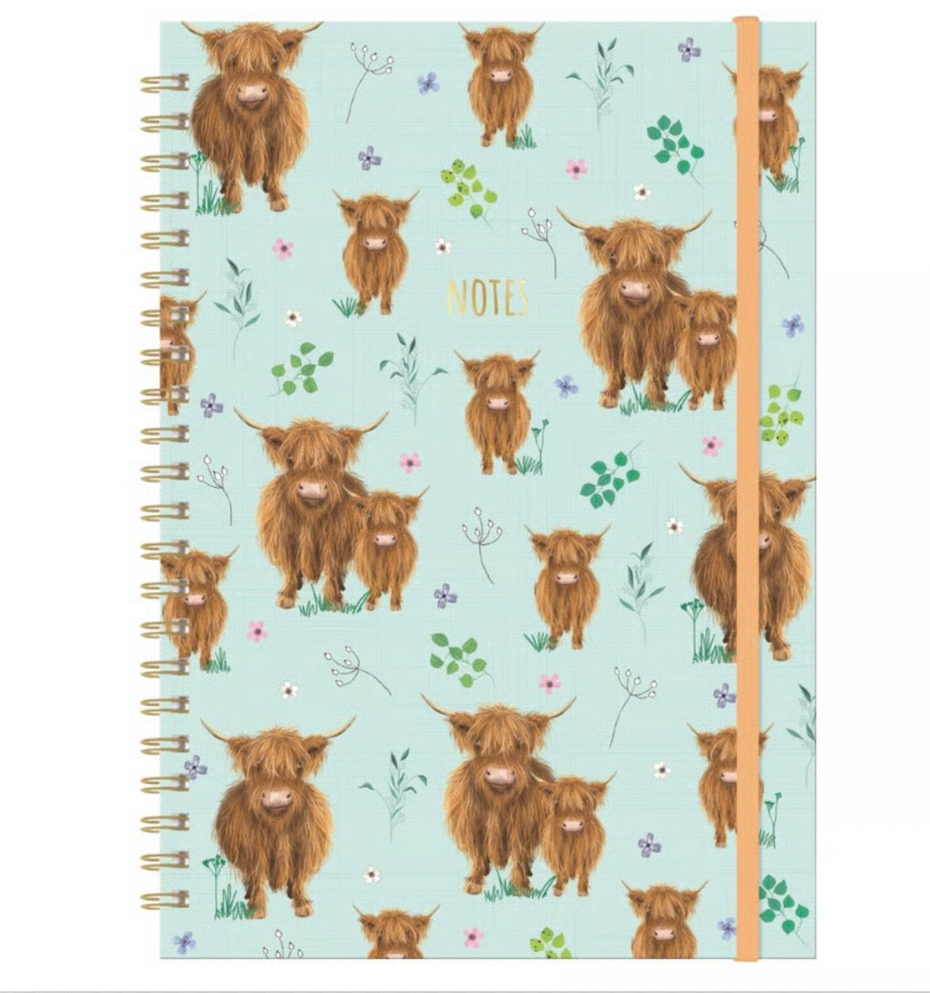 Highland Cow A4 Wiro Notebook