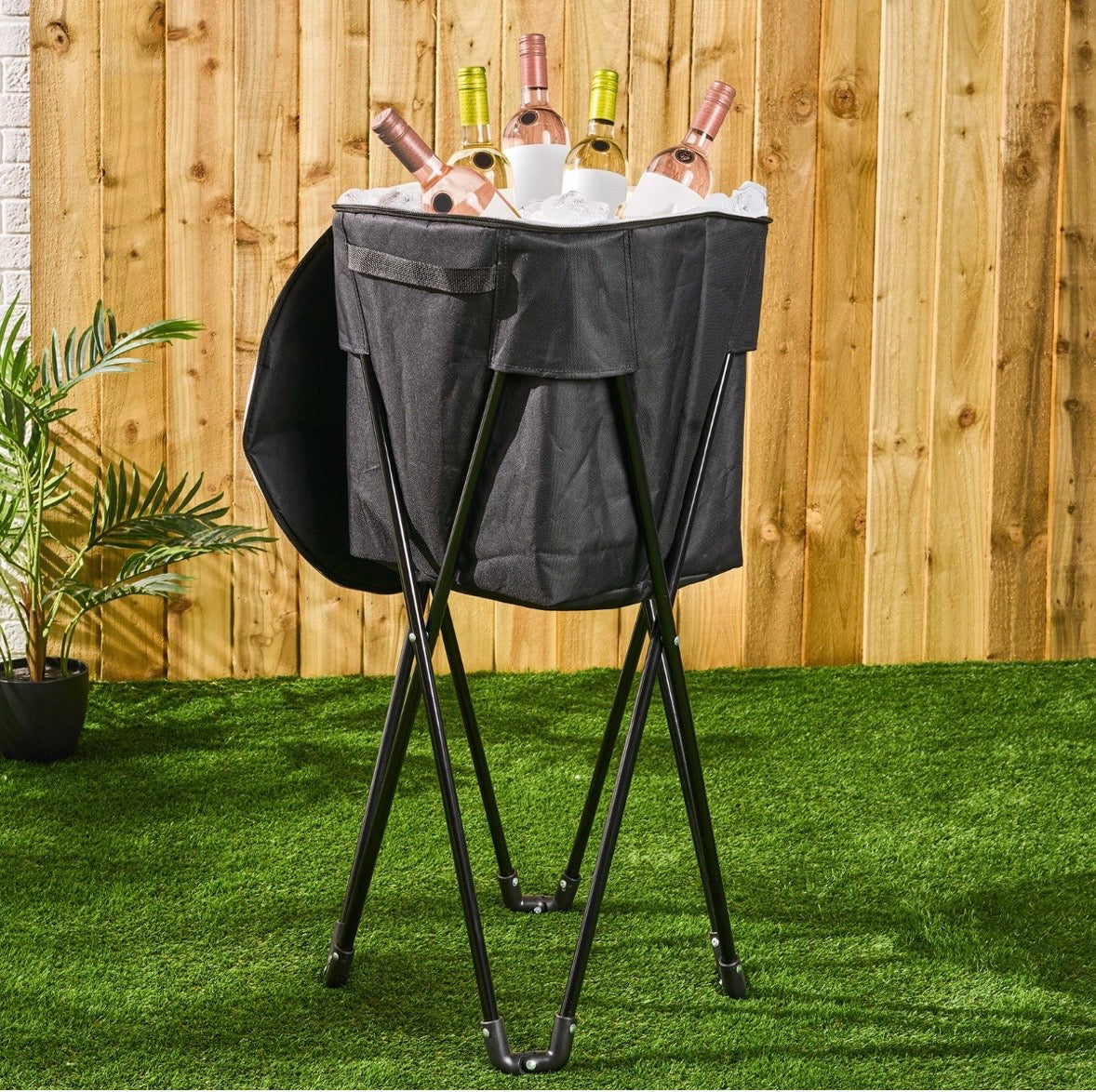 Outdoor Foldable Drinks Cooling Stand - Black