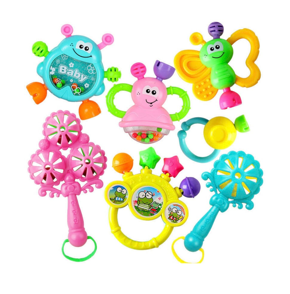 Newborn Rattle Set Baby Early Education Handbell Fancy Musical Toys 7pcs