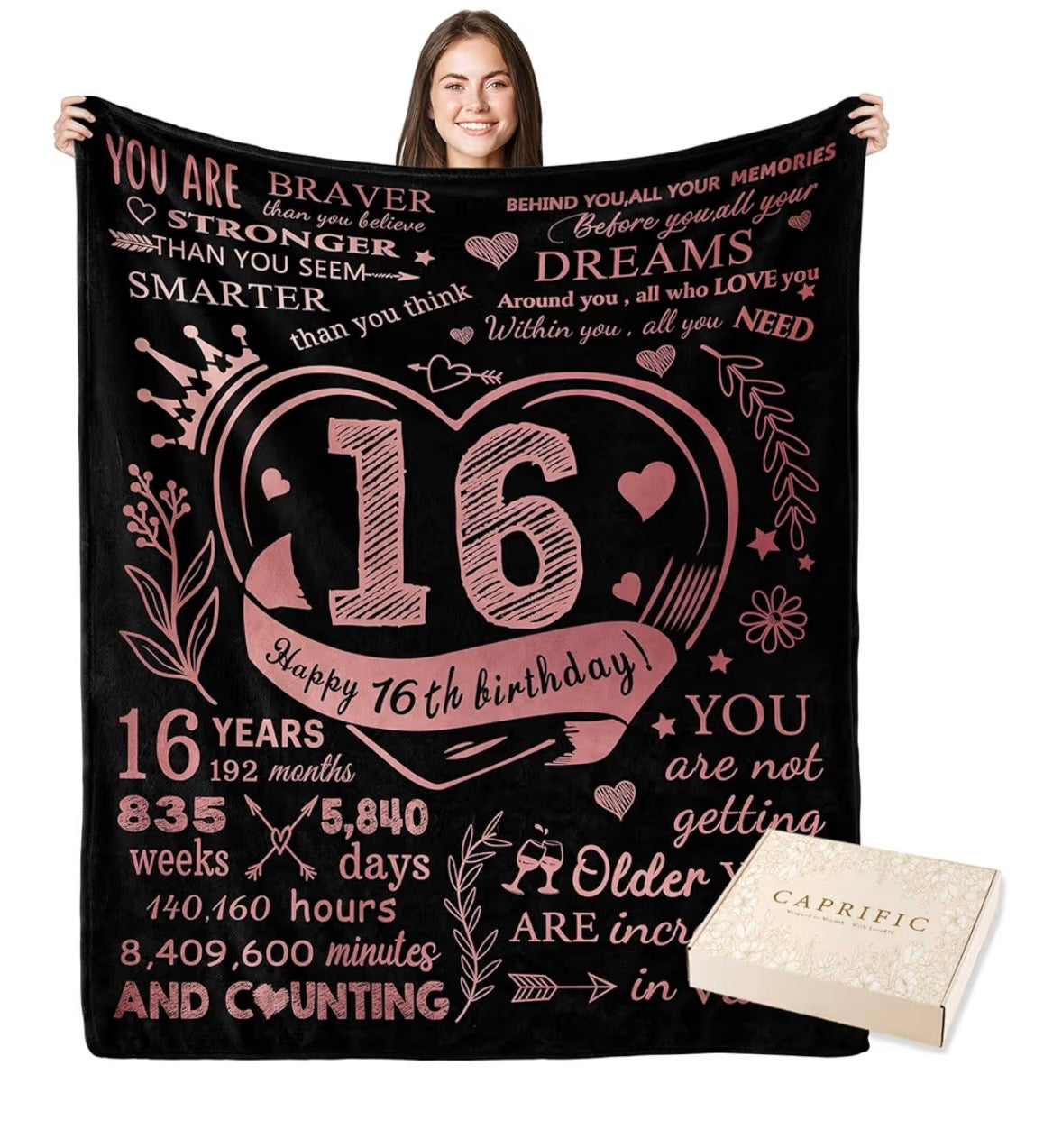 Sweet 16 Birthday Decorations Blanket
