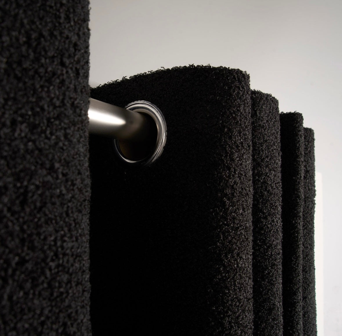 Boucle Eyelet Curtains - Black
