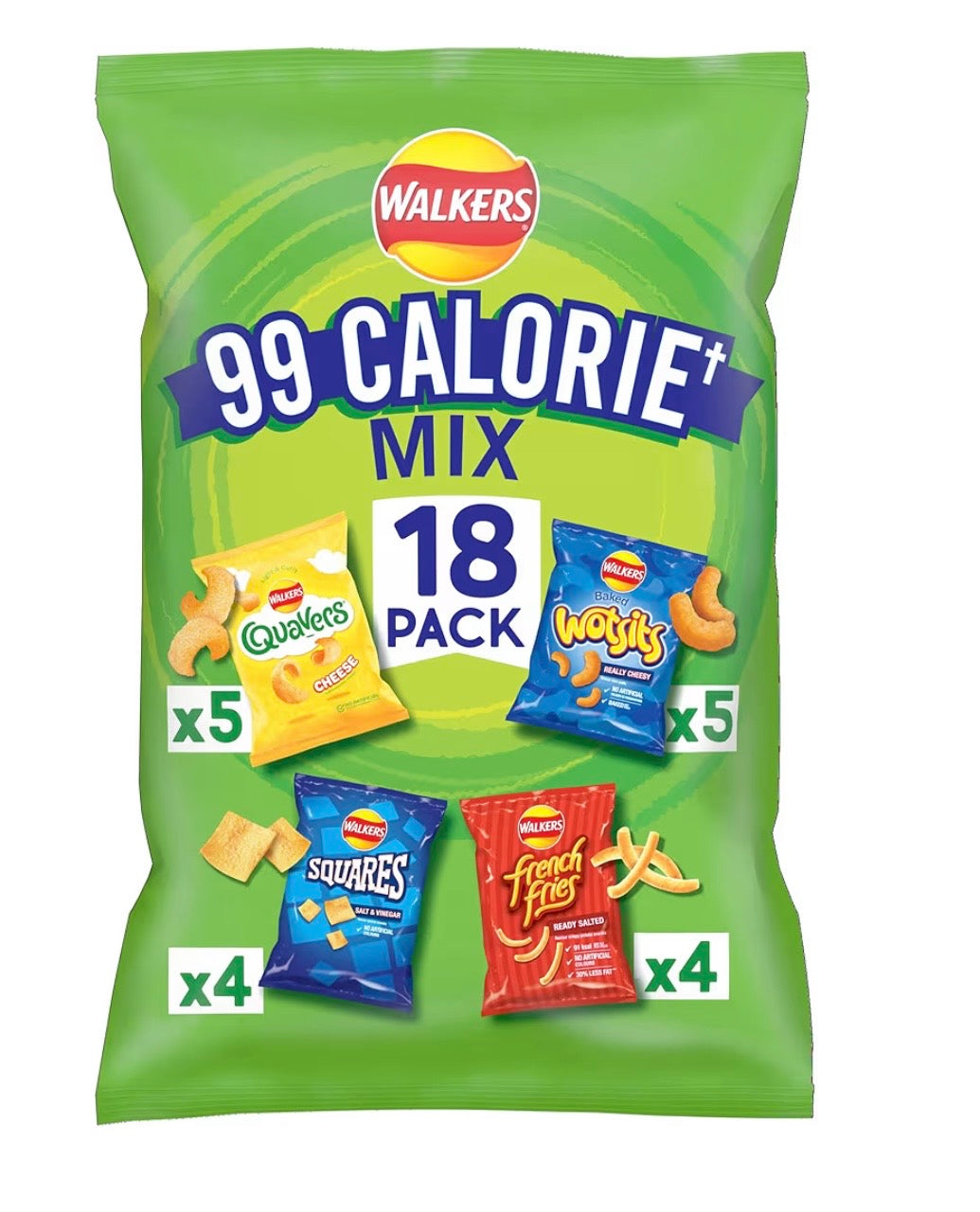 Walkers 99 Calorie Mix Multipack Snacks Crisps 18 Pack