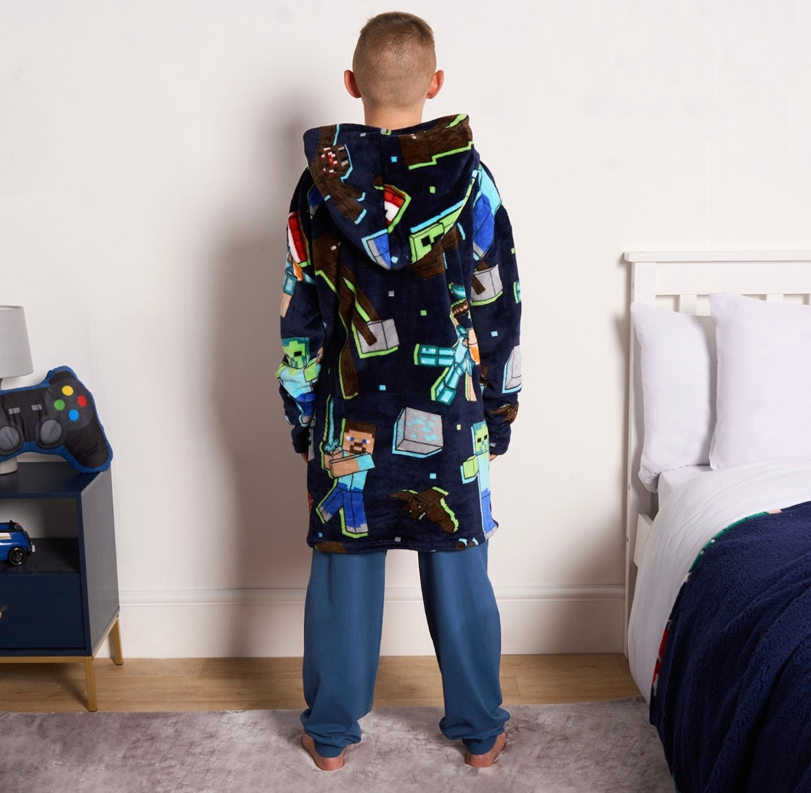 Character Wearable Sherpa Hoodie Blanket - Blue