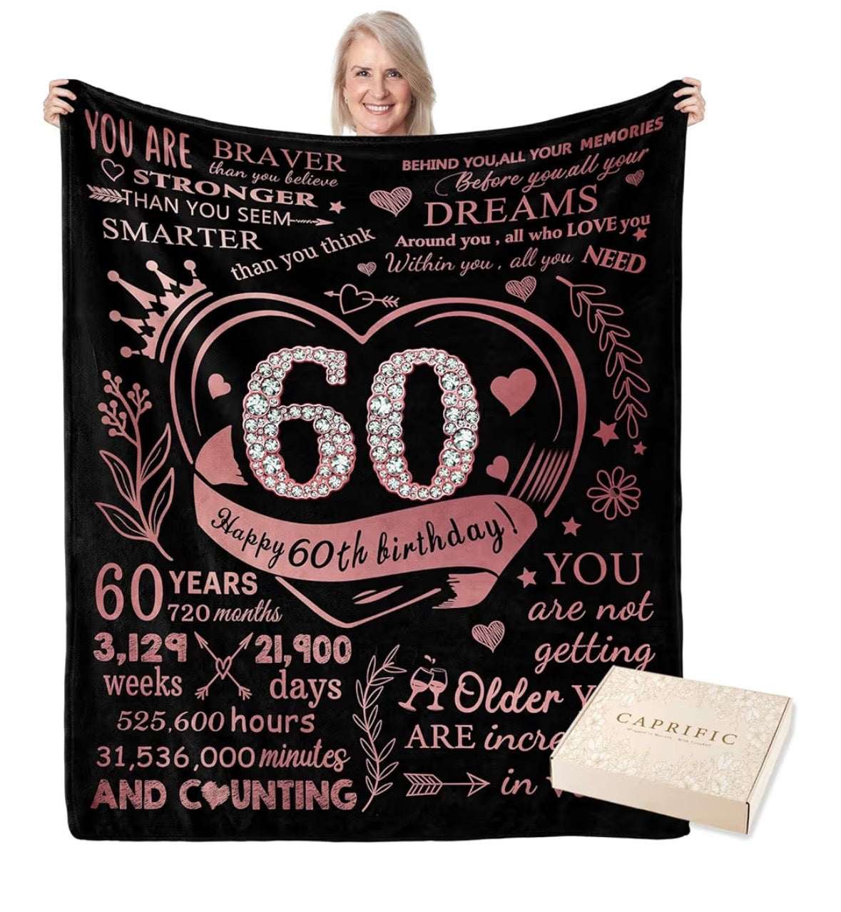 60 Birthday Decorations Blanket