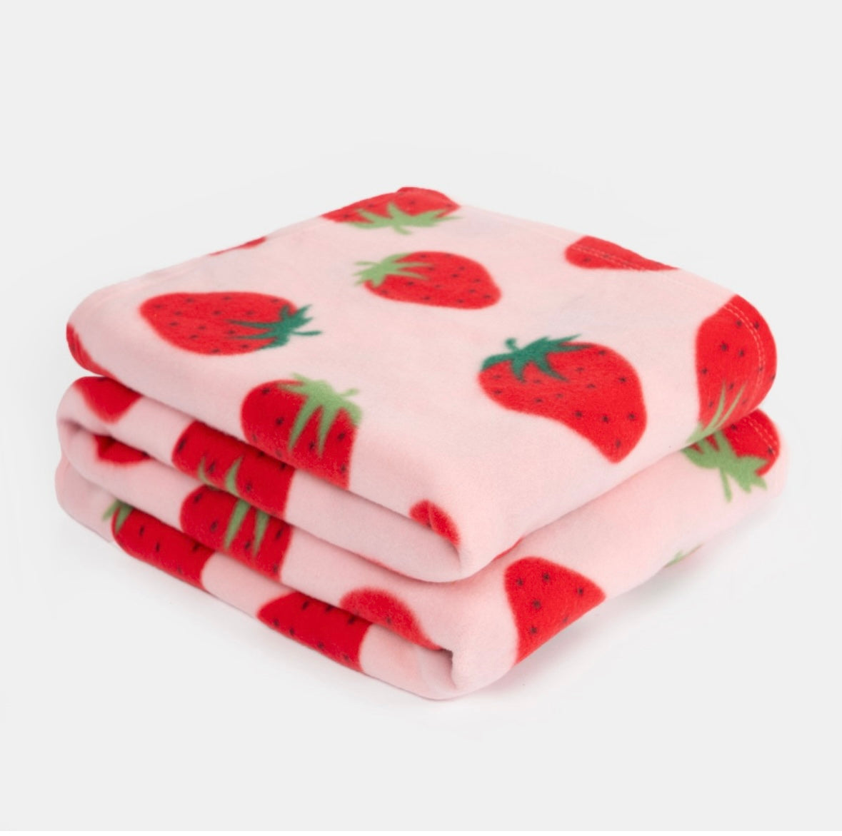 Strawberry Print Fleece Throw