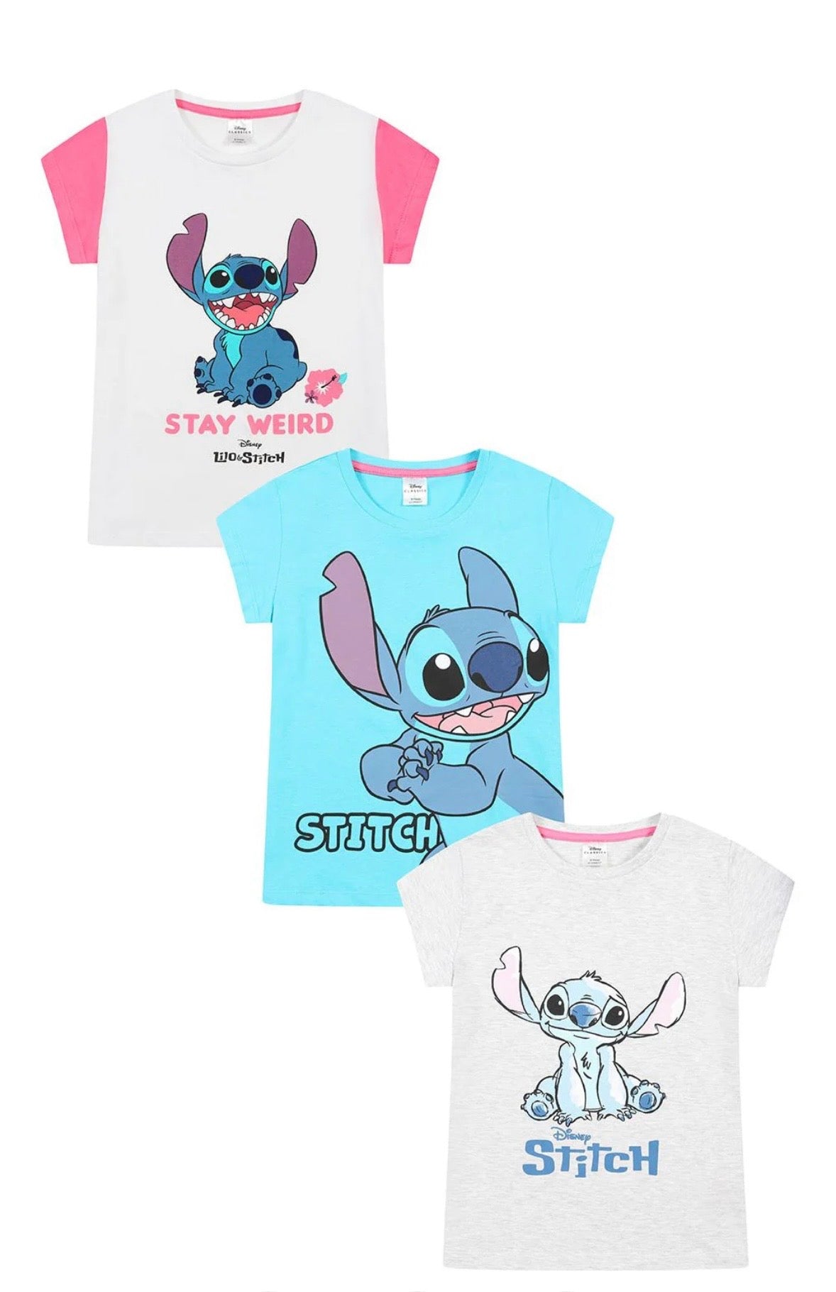 Girls 3 Pack T-Shirts Multipack Grey