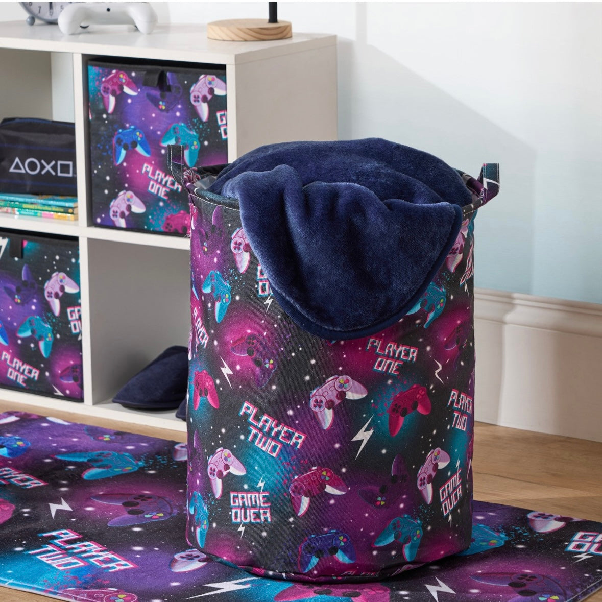 Gaming Print Storage Basket - Black