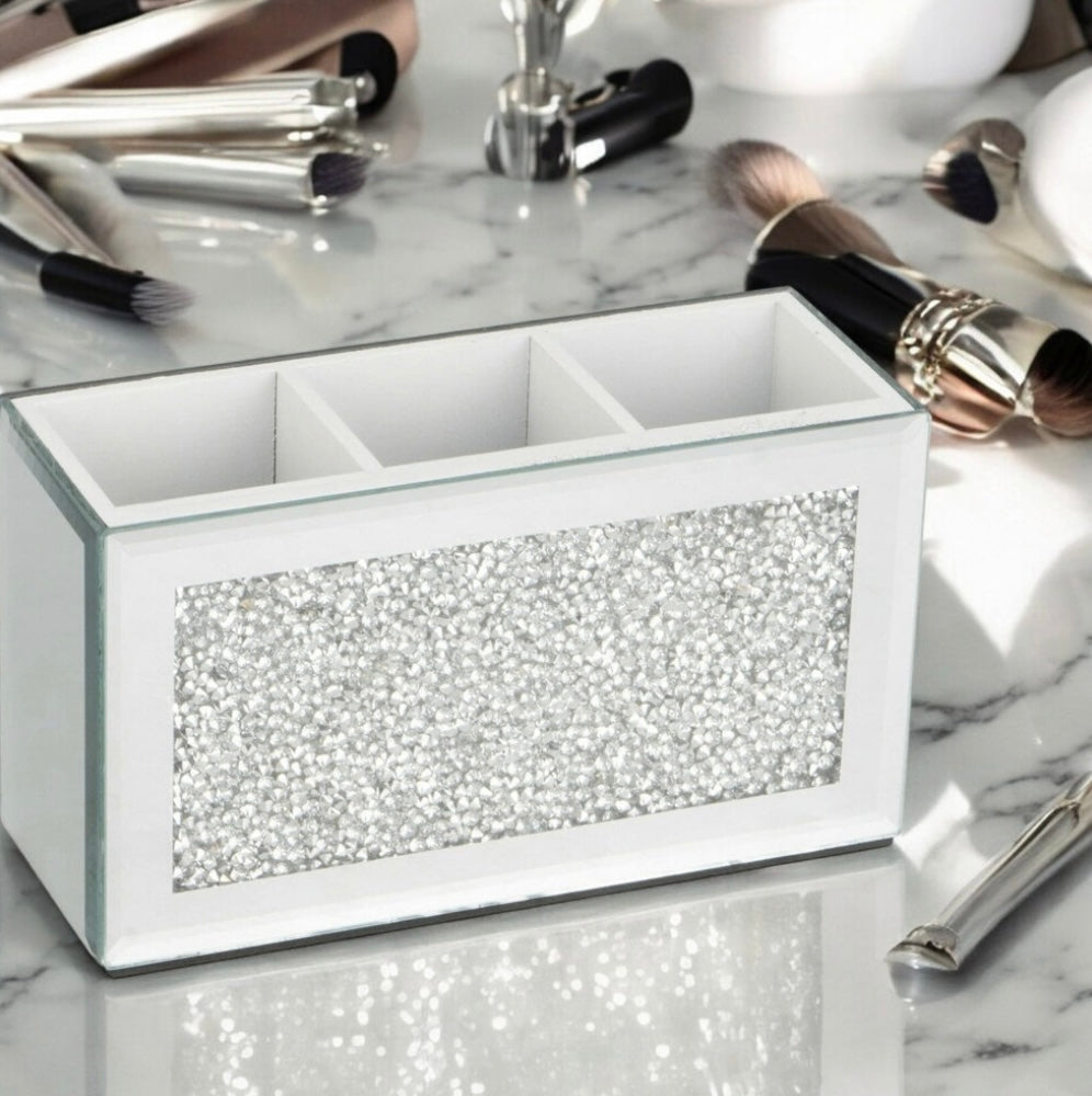 Makeup Brush Holder Crushed Diamond