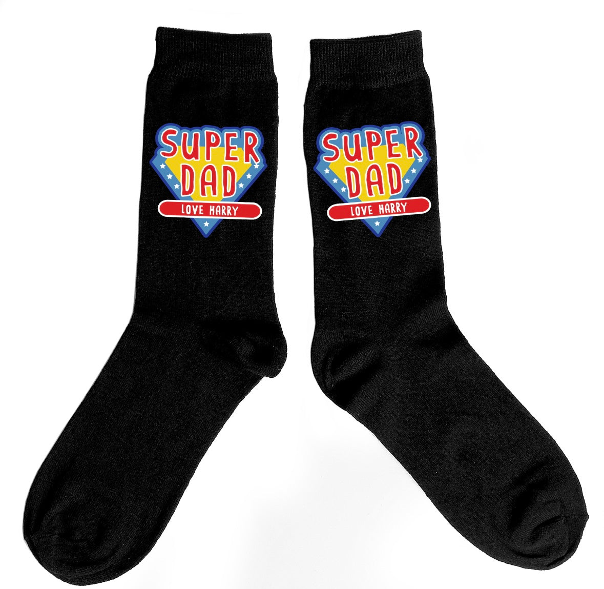 Personalised Super Dad Mens Socks