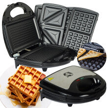 3 IN 1 SANDWICH TOASTER WAFFLE MAKER PANINI PRESS