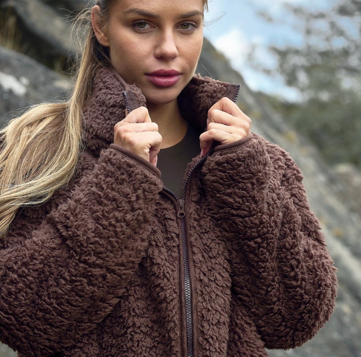 Teddy Full Zip Fleece - Chocolate