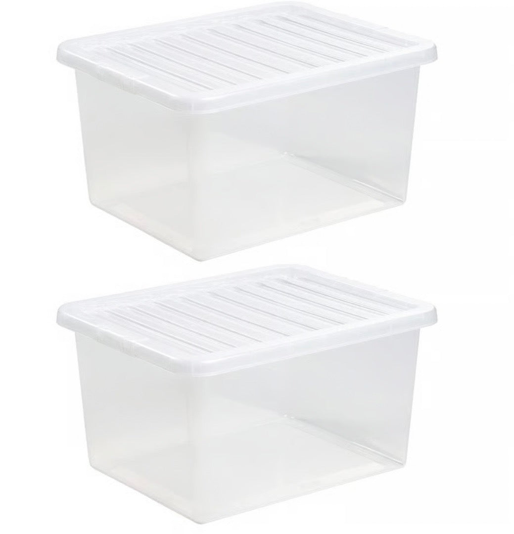 Wham Crystal 37 Litre Storage Box And Lid 2 Pack