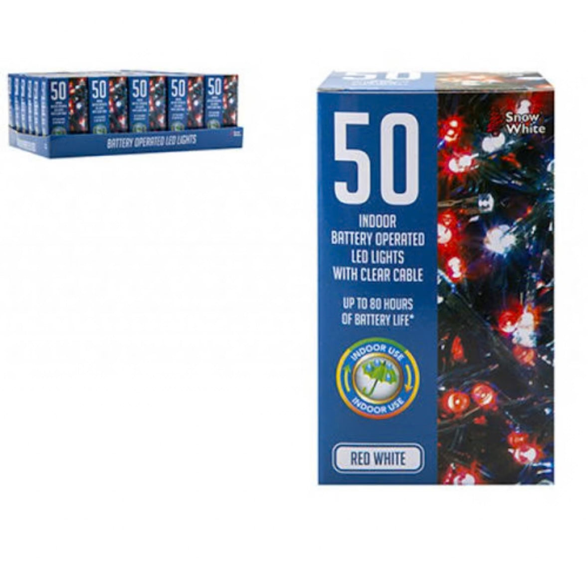 LED Red & White Lights - 50 Pack