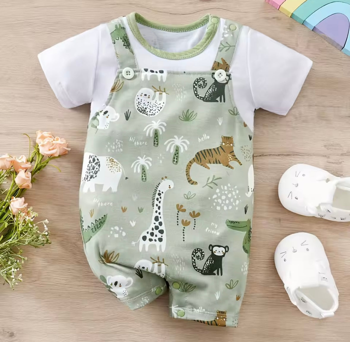 Infant Zoo Animal Print Romper