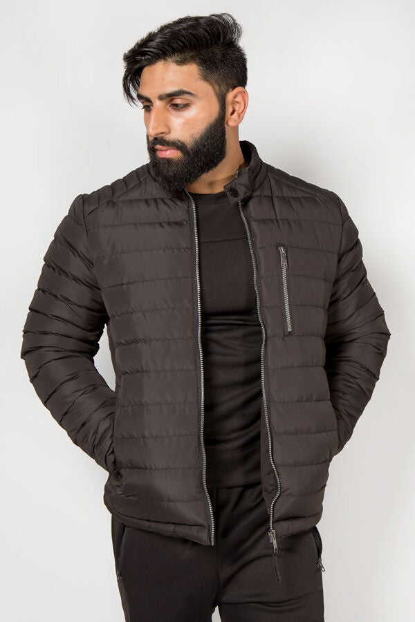 BLACK HILTON PADDED BOMBER JACKET