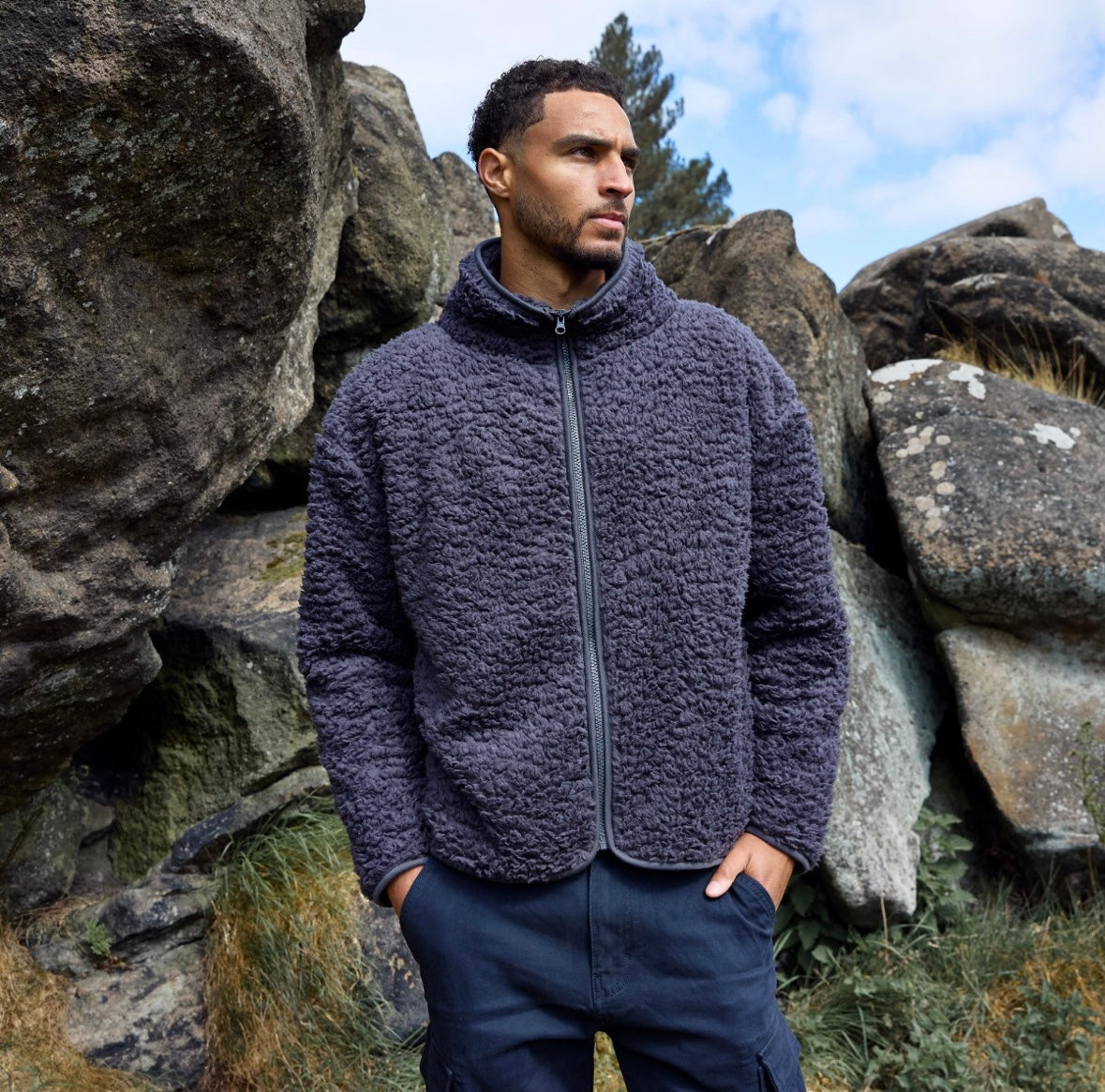 Teddy Full Zip Fleece - Charcoal