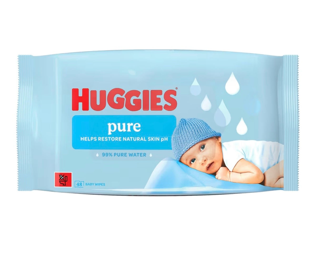 Huggies Pure Plastic Free Baby Wipes - Single Pack (48 Wipes)