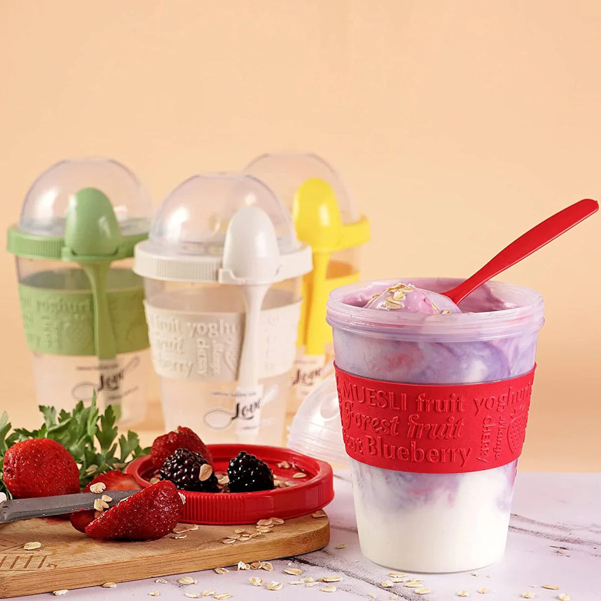 Yogurt Mug with Compartment & Spoon