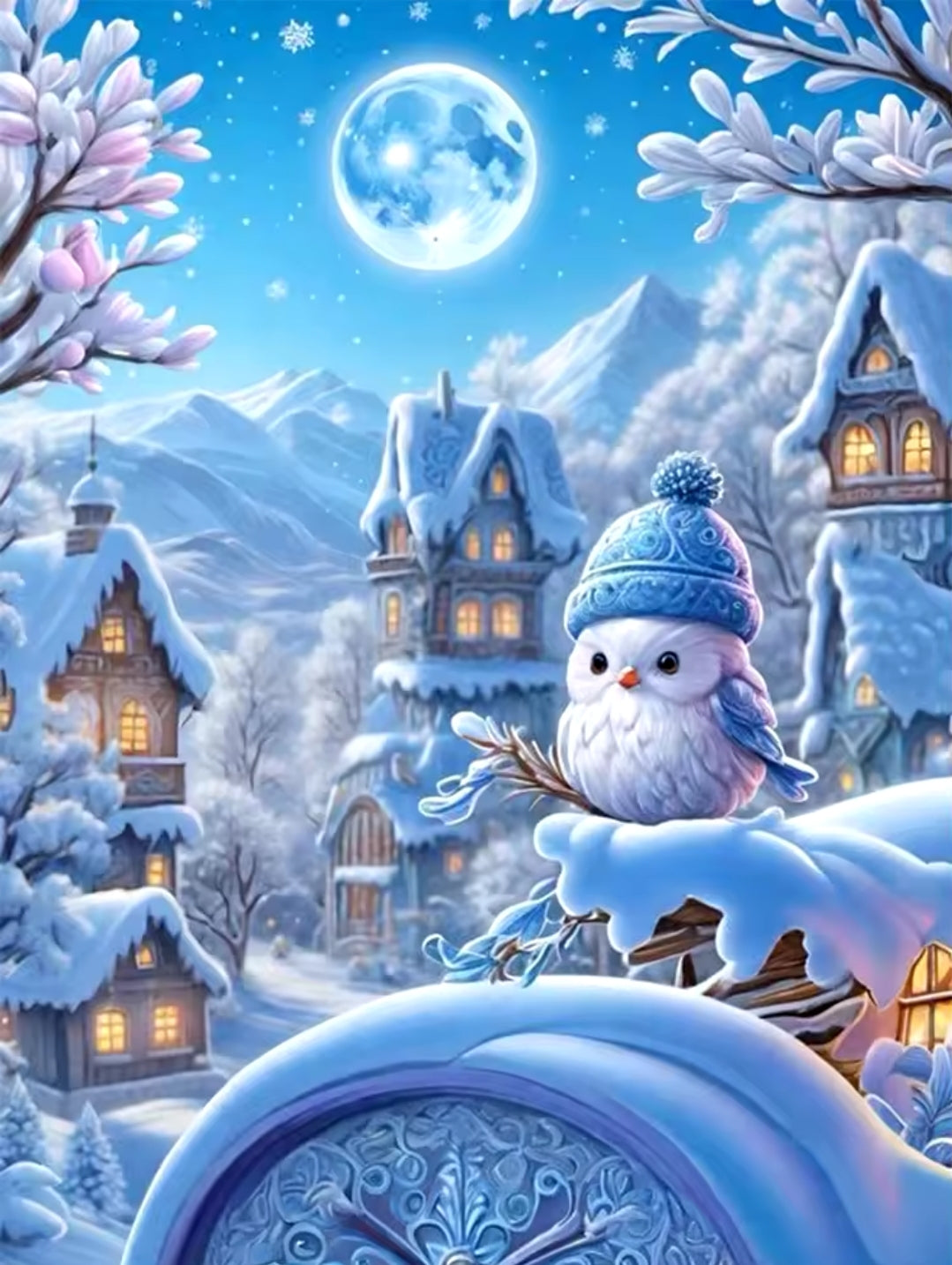 Winter Owl Diamond Art