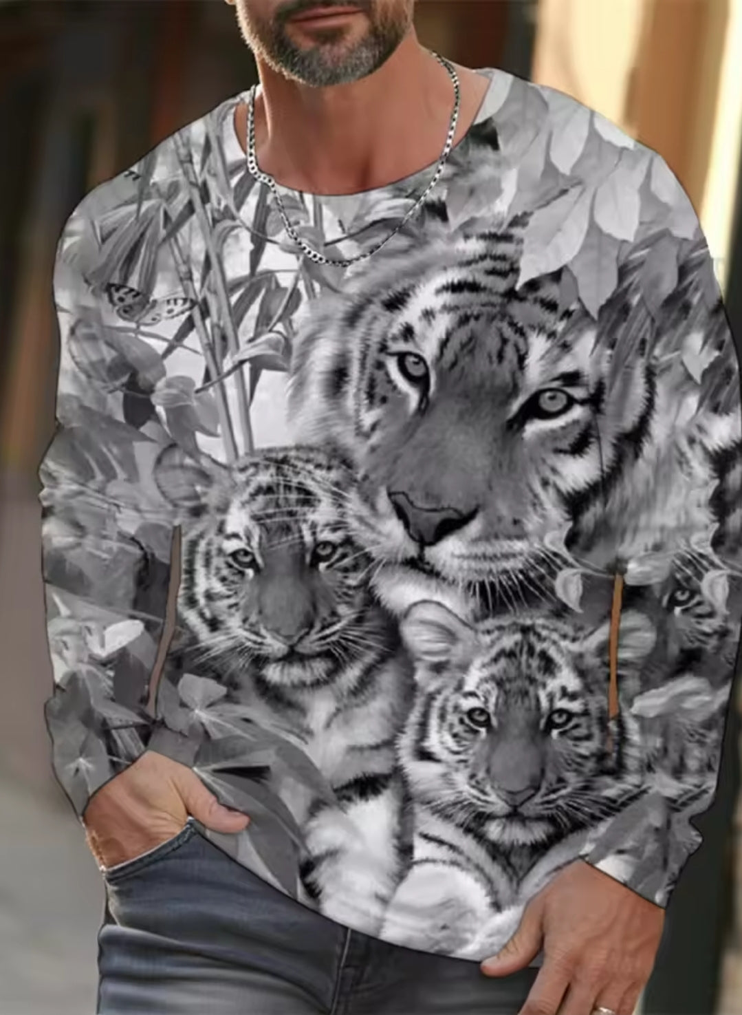 Men's Tiger Long Sleeve Top