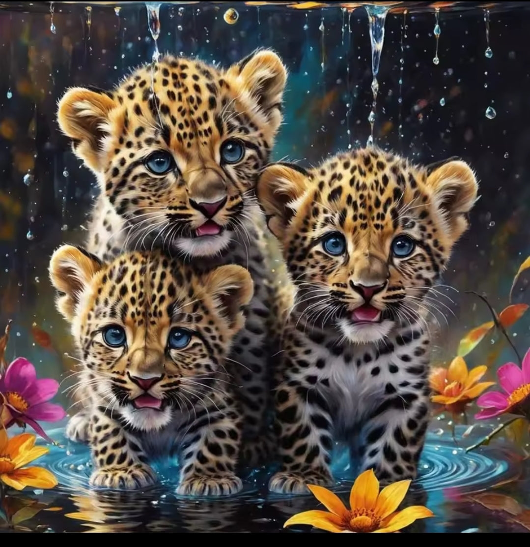 Leopard Cubs Diamond Art