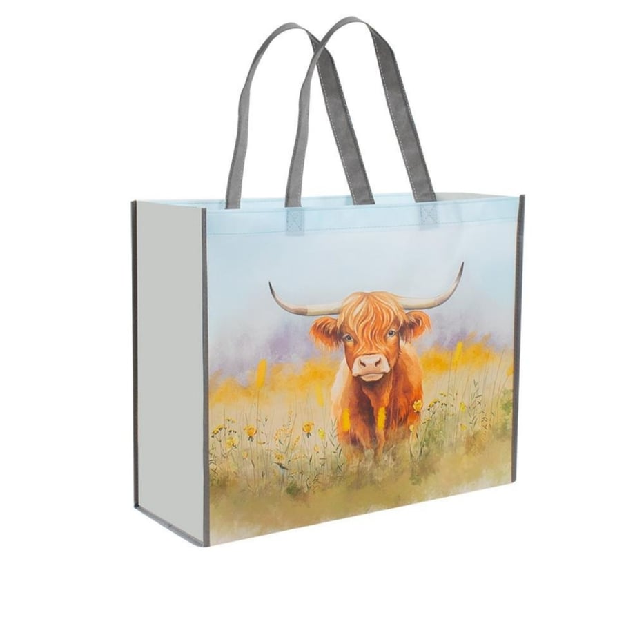 Highland Cow Shopping Bag 43 x 35cm Reusable Tote Bag
