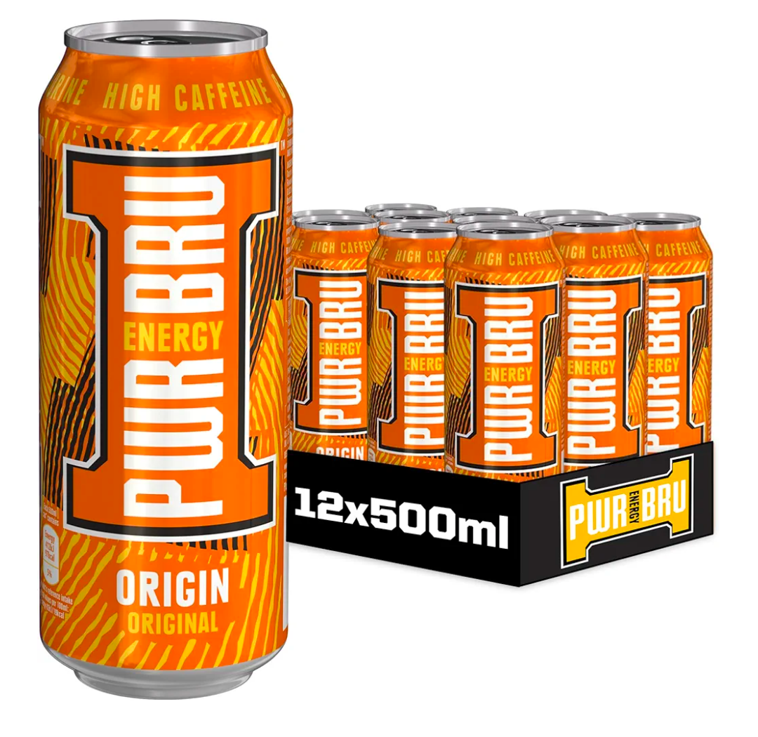 Pwr bru energy drink x12
