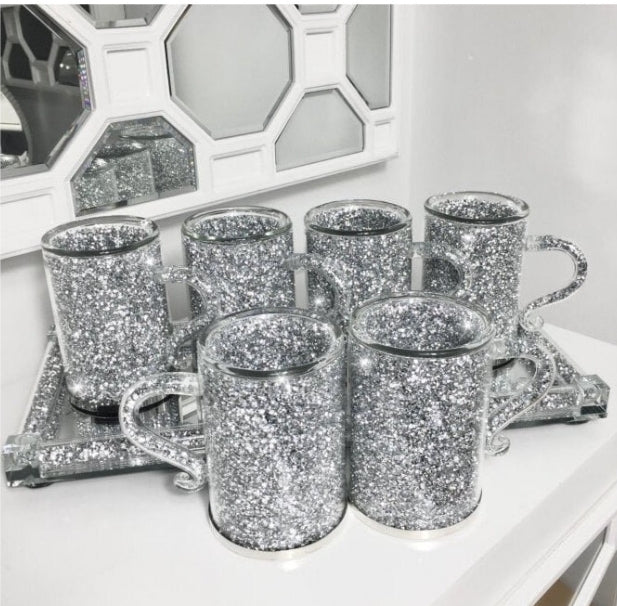 Set of 6 Crushed Diamond Mugs