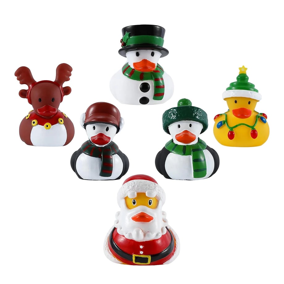 Christmas Quackers Rubber Ducks 6 Pack