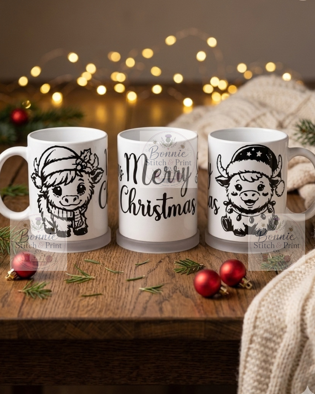 Christmas Highland Cow Mug