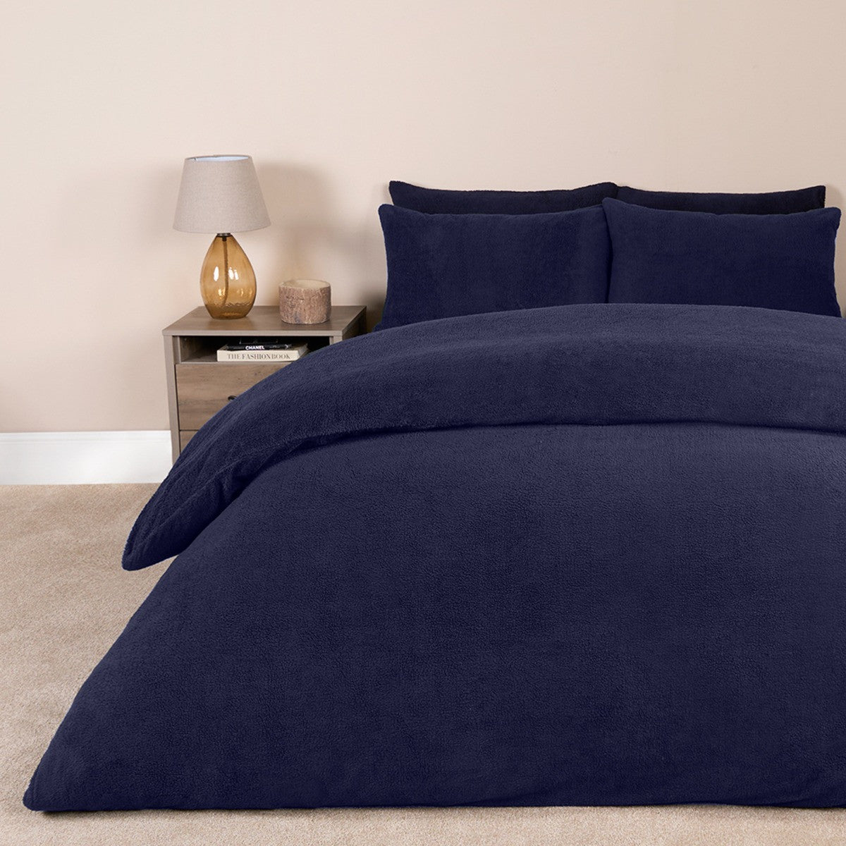 Navy Teddy Fleece Bedding