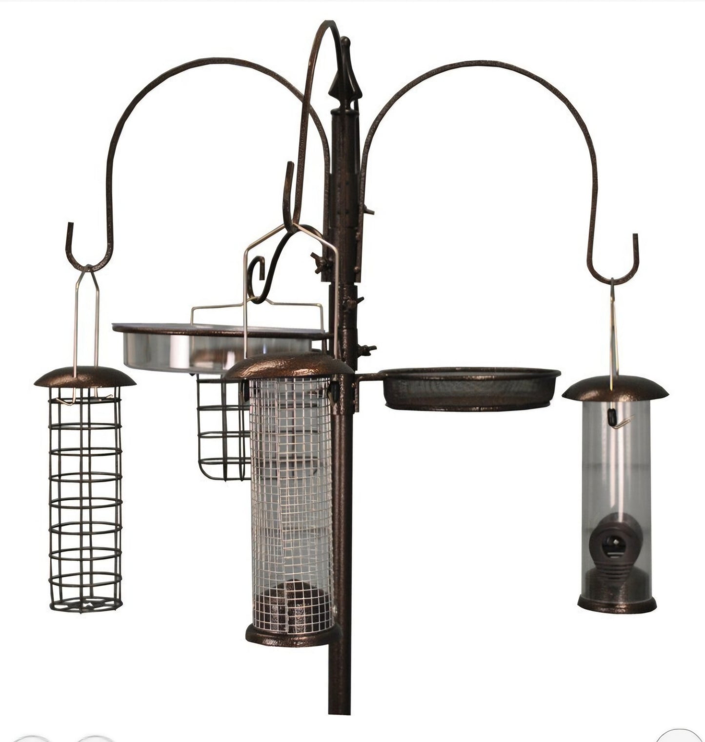 Metal Complete Bird Feeding Station with 4 Feeders