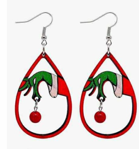 Wooden Christmas Earrings