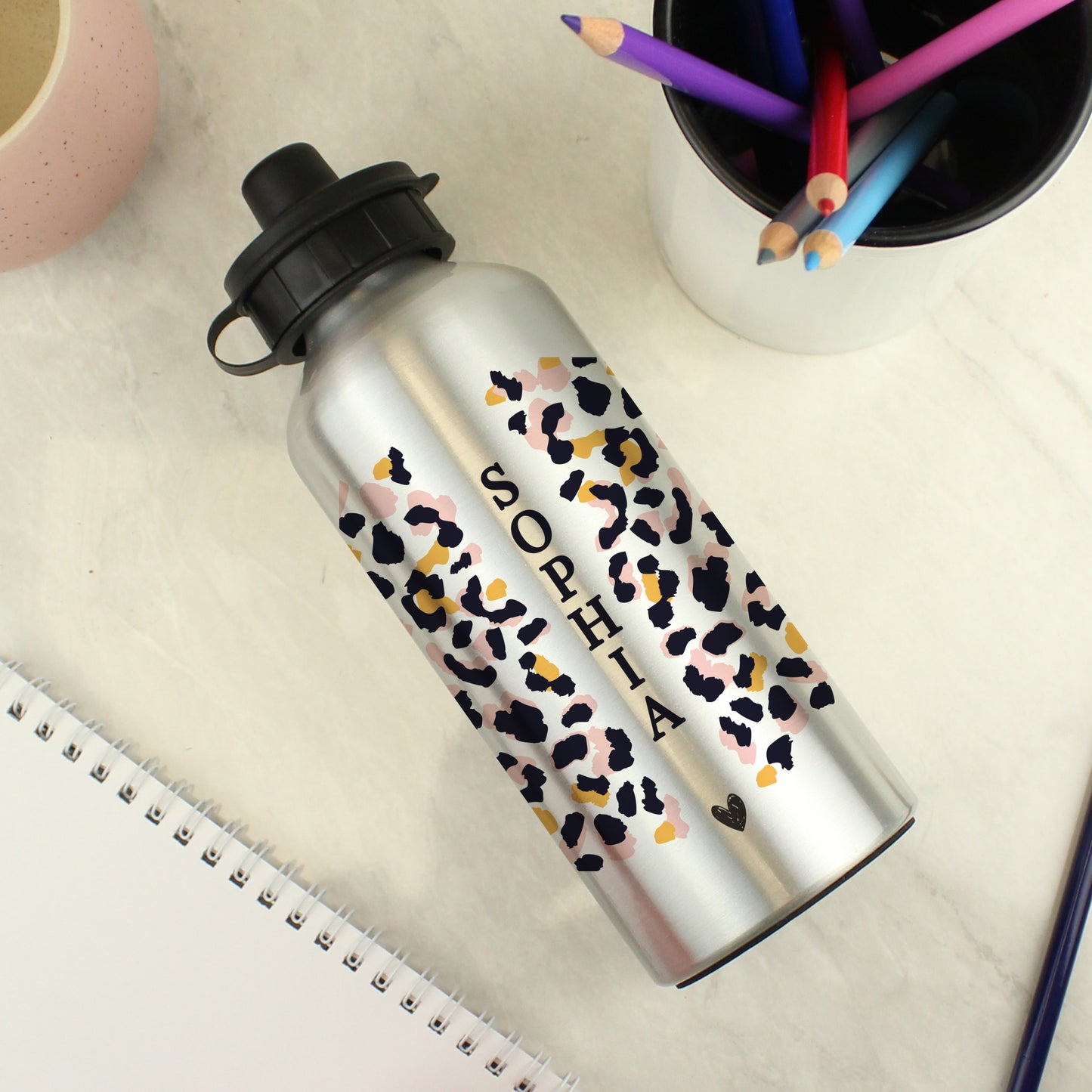Personalised Leopard Print Drinks Bottle