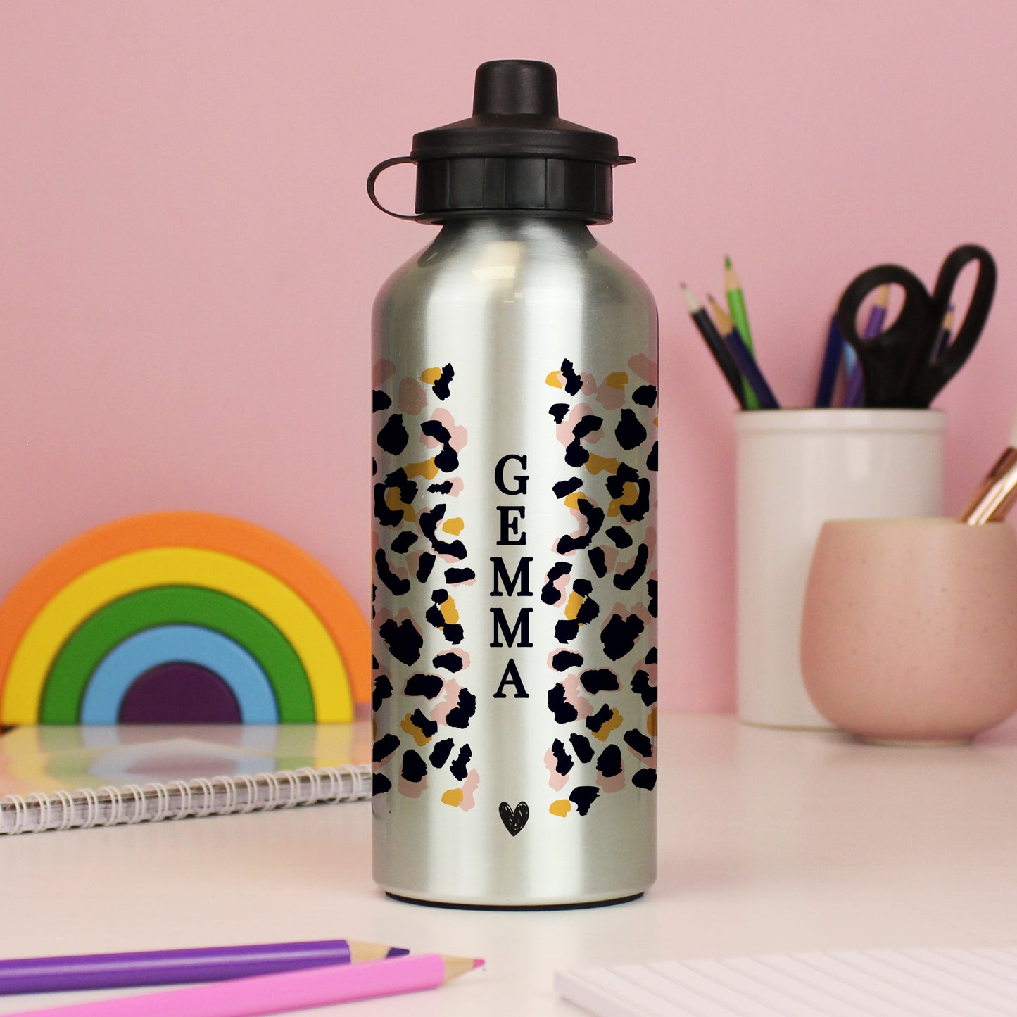 Personalised Leopard Print Drinks Bottle