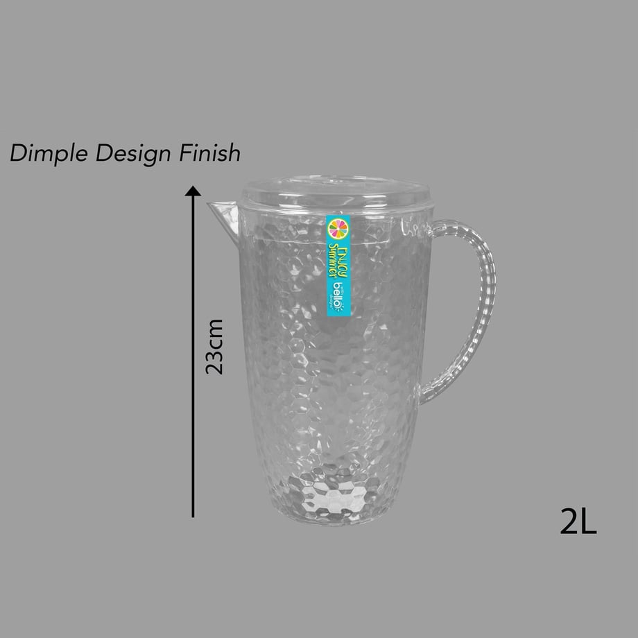Bello Dimple Drinks Pitcher 2L 2pk