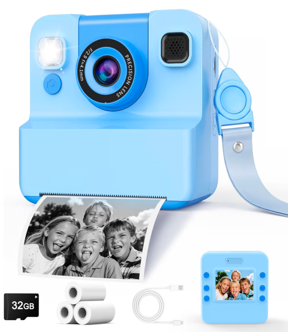 Kids Camera 2.4'' HD 1080P Video & 32GB SD Kids Camera Instant Print