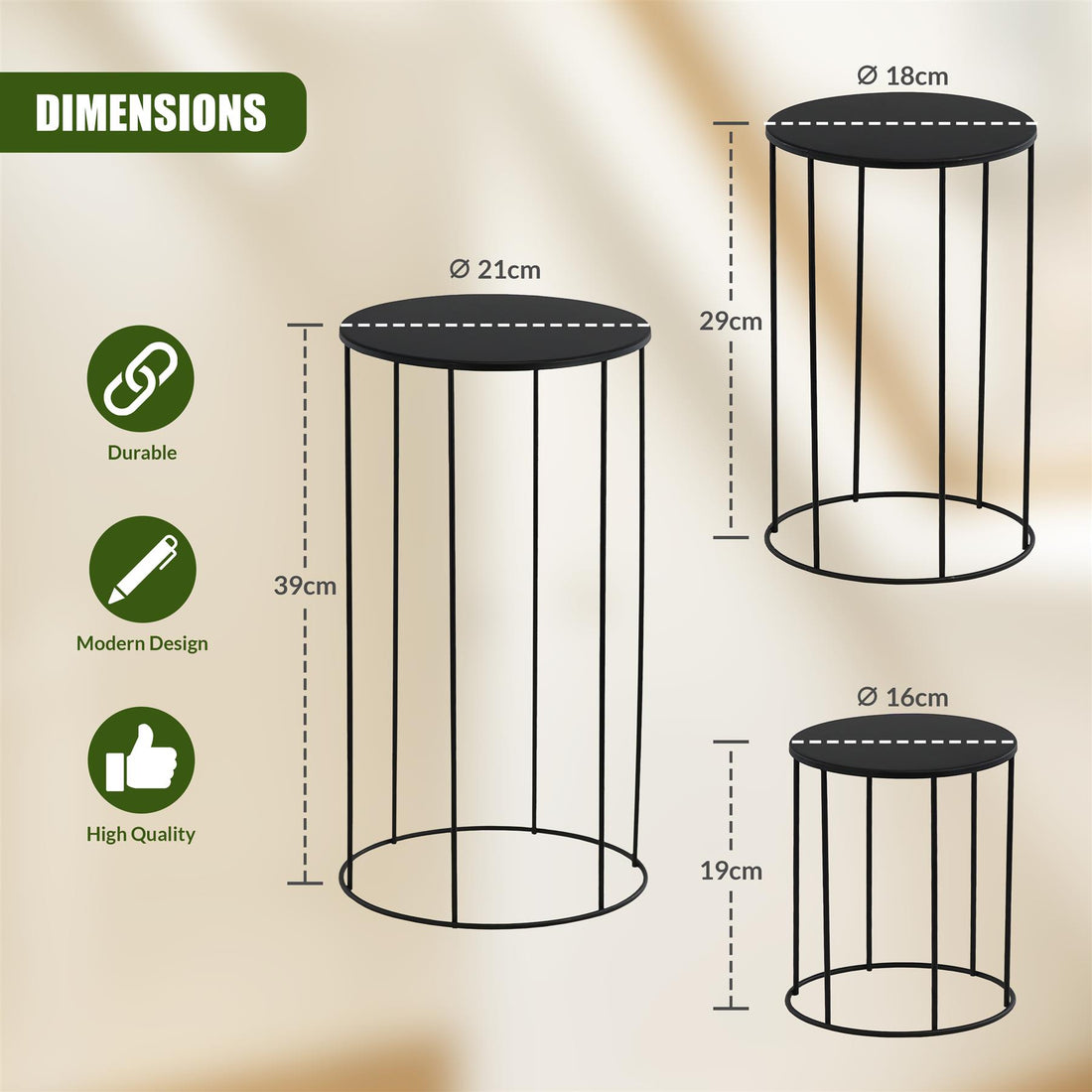 Indoor Plant Stands Set of 3