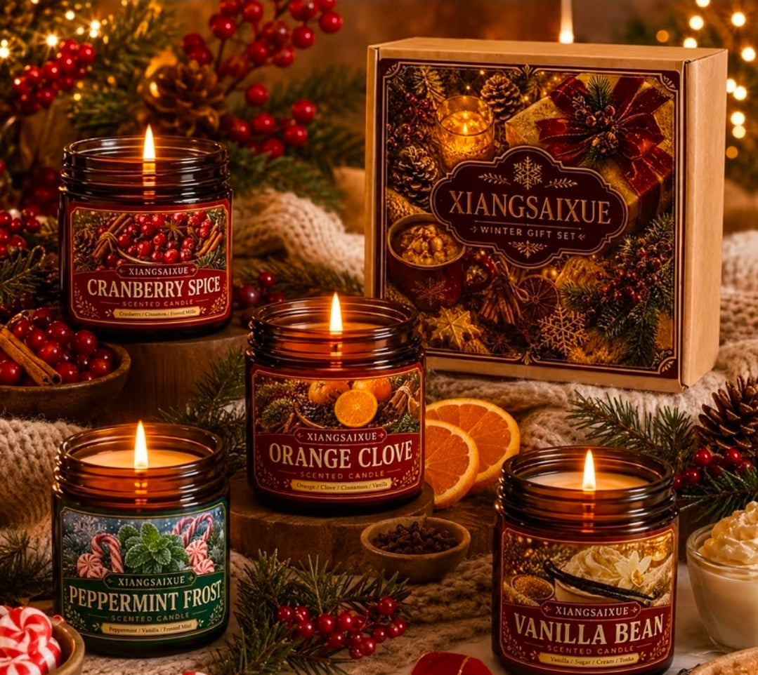 XIANGSAIXUE Winter-Themed Candle Gift Box