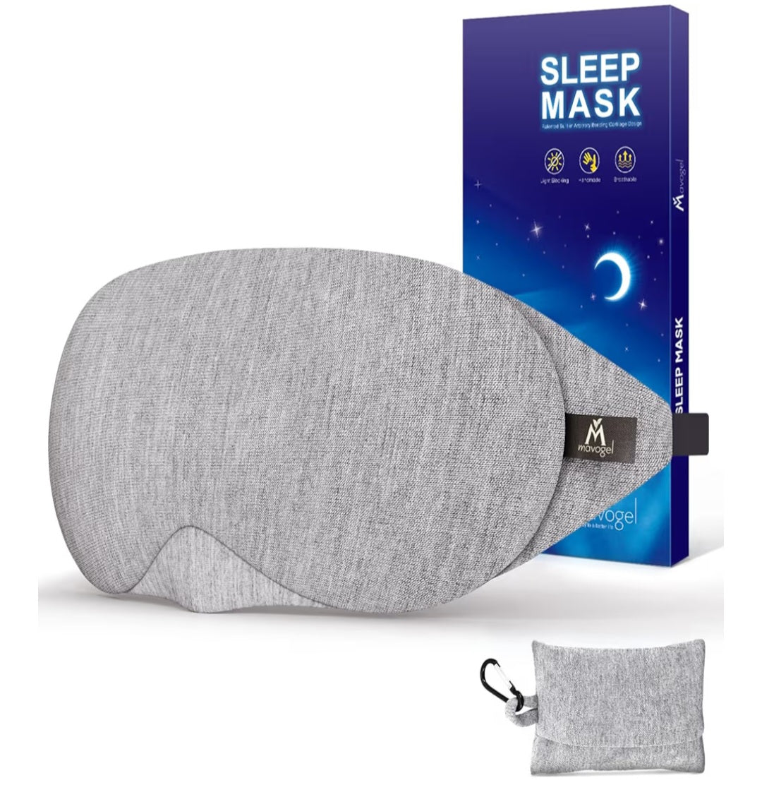 Cotton Sleep Eye Mask, Includes Travel Pouch