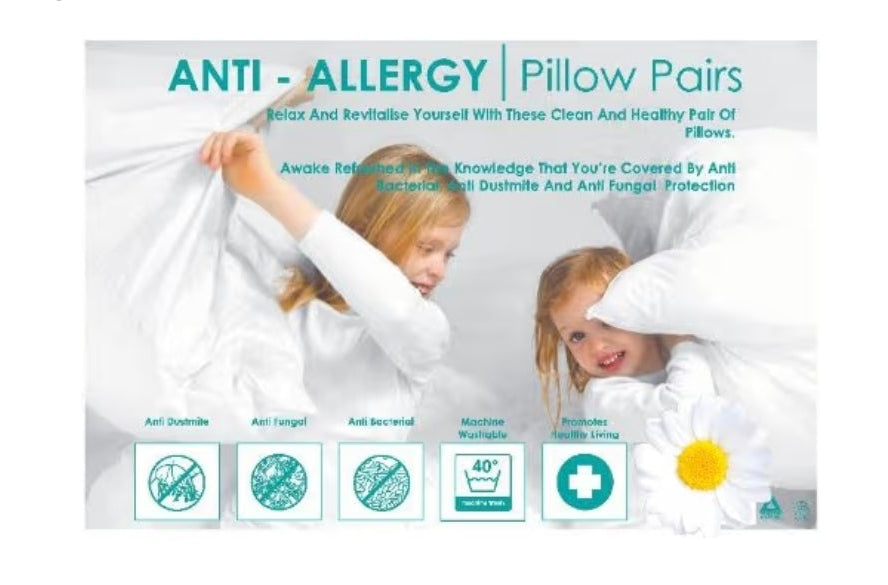 Anti-allergy Dobby Check Pillow Twin Pack