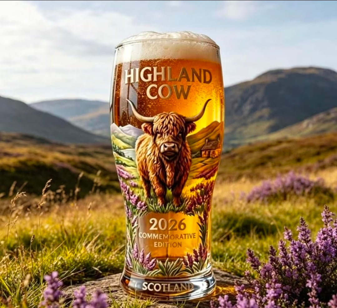 Highland Cow Pint Glass