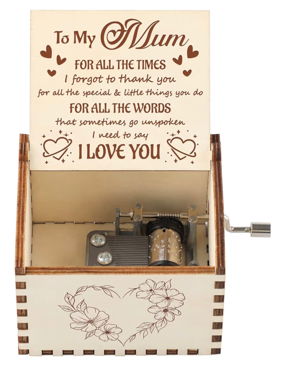 Wood Hand Crank Music Box Gifts for Mum