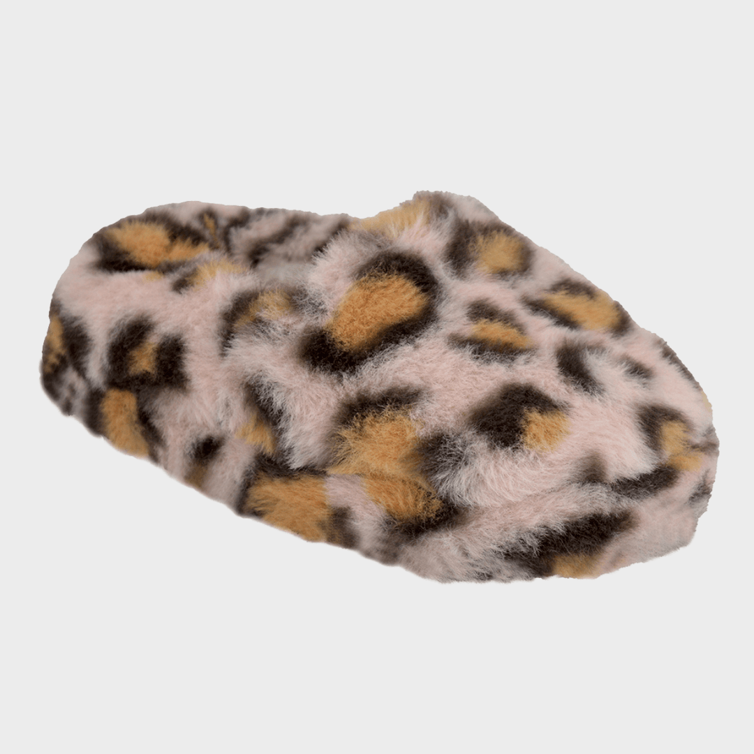 Kids Plush Leopard Slippers