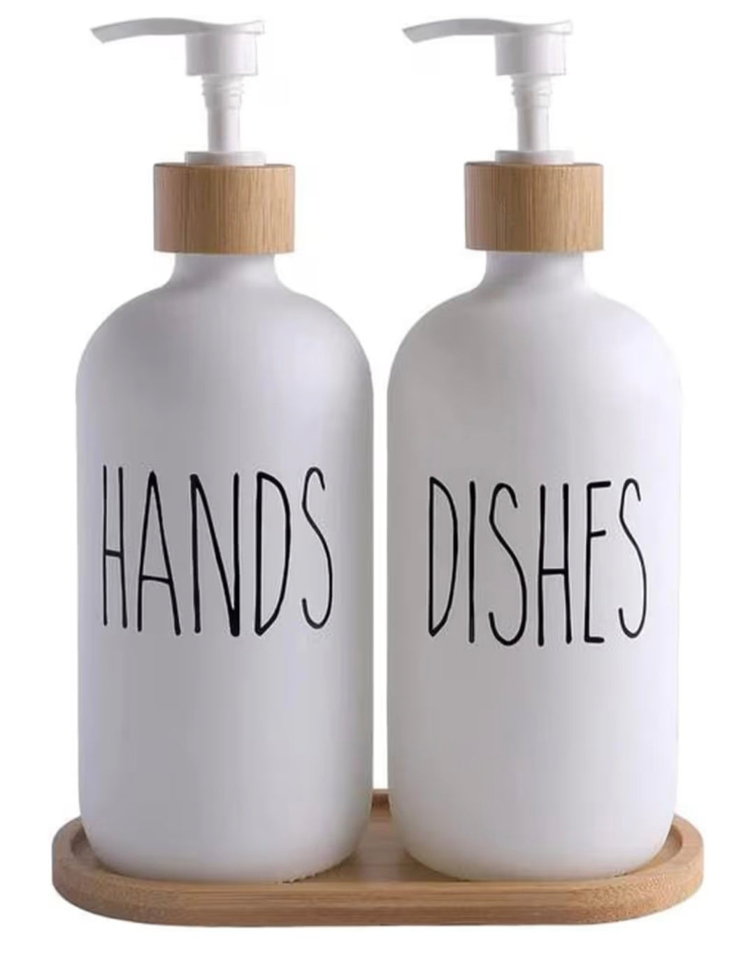 Soap Dispenser Set of 2 - hands and dishes