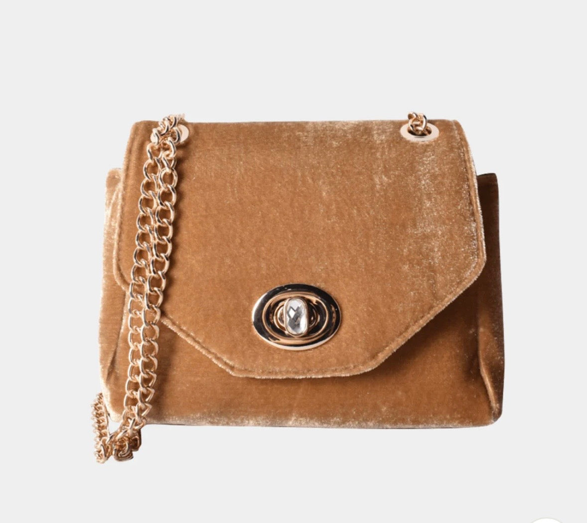 VELOUR TURN LOCK BAG